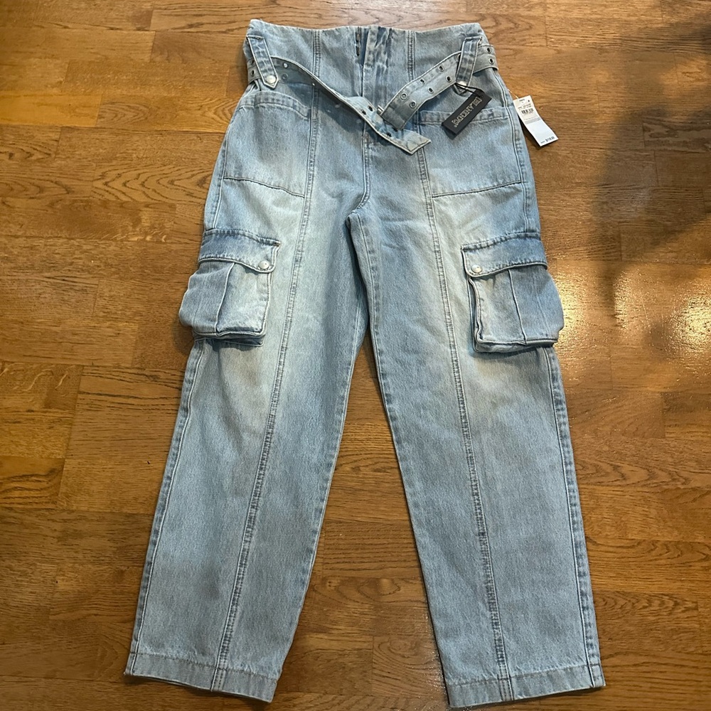 Blank NYC Blue Straight Leg Jeans Utilitarian Style